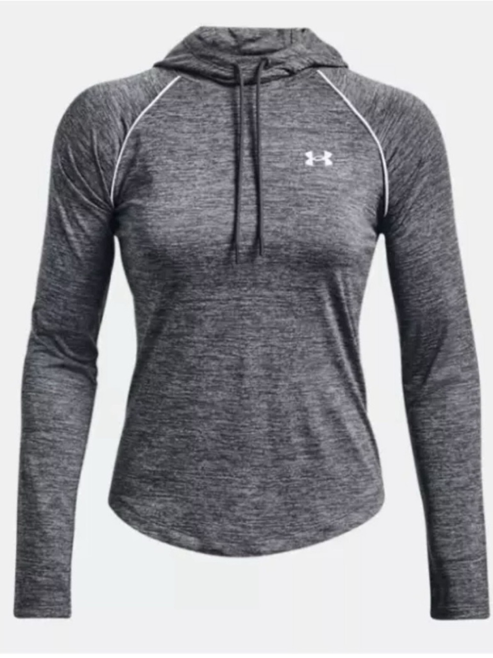 Under Armour Women's Heather Gray Long-Sleeve Hooded Performance Top